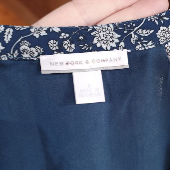 New York and Company Dress Size 8 Womens Button Down Short Sleeve Floral Summer - Picture 8 of 8